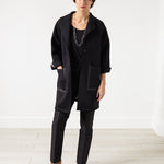 Neoprene Flower Coat in Black