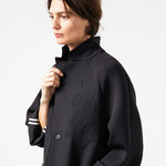 Neoprene Flower Coat in Black