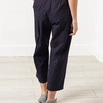 Wide Cropped Trouser in Navy