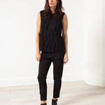 Zip Back Circle Blouse in Black