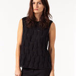 Zip Back Circle Blouse in Black