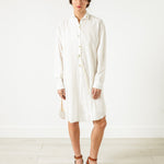 Pleated Sleeve Tunic in White