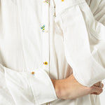 Pleated Sleeve Tunic in White
