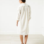 Pleated Sleeve Tunic in White
