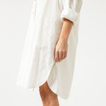 Pleated Sleeve Tunic in White
