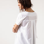 Pleat Back Blouse in White