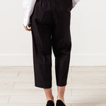 Wide Cropped Trouser in Black