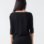 Boat Neck Top in Black