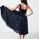 One Shoulder Dress in Navy