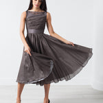 Voile Dress in Grey Pearl