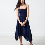 Ruched Party Dress in Navy