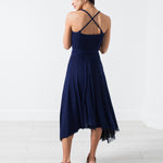 Ruched Party Dress in Navy