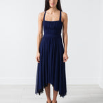 Ruched Party Dress in Navy