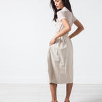 Eulera Leather Skirt in Cream