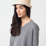 Washboard Hat in Straw/White