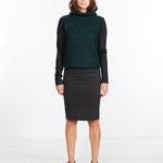 Boucle Turtle Neck in Green/Black