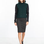 Boucle Turtle Neck in Green/Black