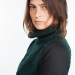 Boucle Turtle Neck in Green/Black