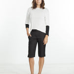 Square Stitch Knee Short in Black
