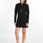 Fleece Jersey Dress in Black
