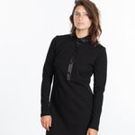 Fleece Jersey Dress in Black