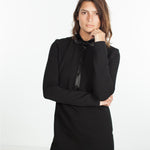 Fleece Jersey Dress in Black