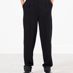 Contrast Cuff Pant in Black