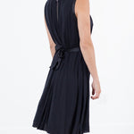 Sleeveless Pleated Dress in Navy