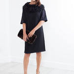 Ostrich Plume Dress in Black
