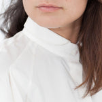 Trim Collar Poplin Blouse in Off White