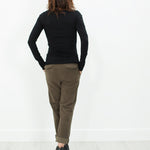 Sueded Cotton Pant in Khaki
