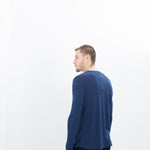Cashmere Jersey Long Sleeve Tee in Navy