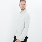 Kasuri Jersey Button-Up in Ivory/Black