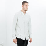 Kasuri Jersey Button-Up in Ivory/Black