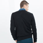 Hidden Placket Cardigan in Black