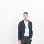 Hidden Placket Cardigan in Charcoal