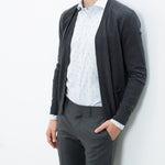 Hidden Placket Cardigan in Charcoal