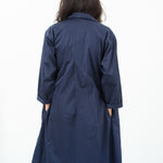 Sateen Trench in Navy