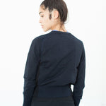 Quilt Pattern Cardigan in Black/Navy