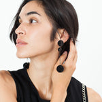 Drop Cluster Earring in Black