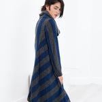 Petale Coat in Silver/Blue