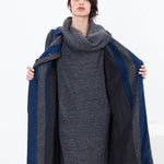 Petale Coat in Silver/Blue