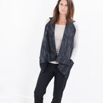 Quilted Mesh Waistcoat in Black/White