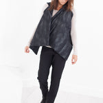 Quilted Mesh Waistcoat in Black/White