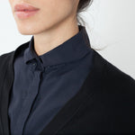 Wrinkled Tux Shirt in Navy