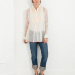 Sheer Rainbow Blouse in White
