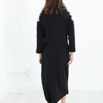 Contrast Felted Sweater in Black