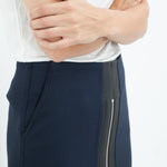 Contrast Zipper Skirt in Navy