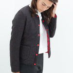 Camelia Reversible Jacket in Black/Red