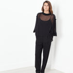 Poet Silk Sweater in Black